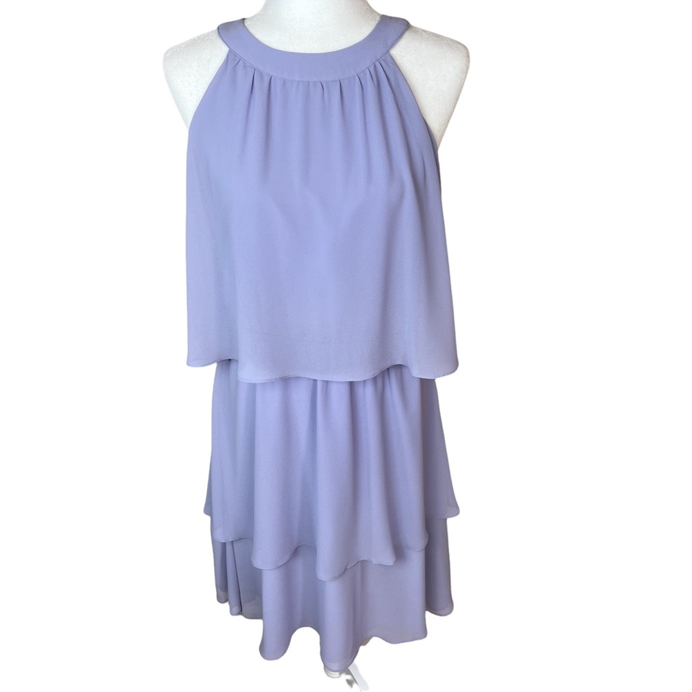 Cupcakes and Cashmere Livia Lavender Chiffon Tiered Ruffle Dress Size Small NWT